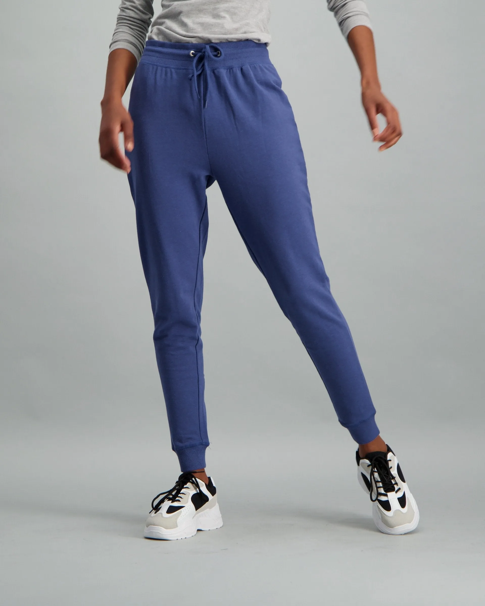 Ladies-Fleece Trackpant - Mid Blue