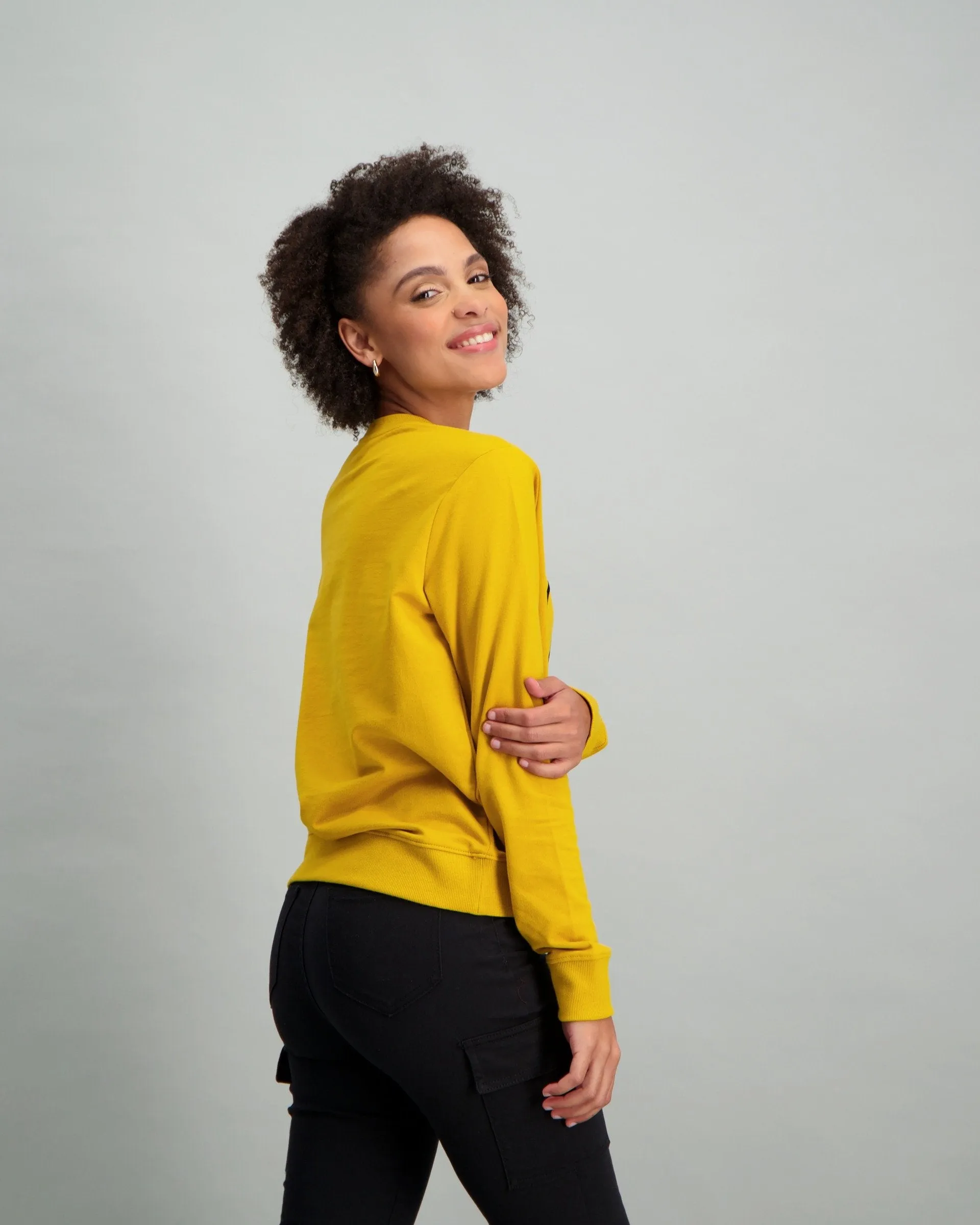 Ladies Wild at Heart Slogan Top - Mustard