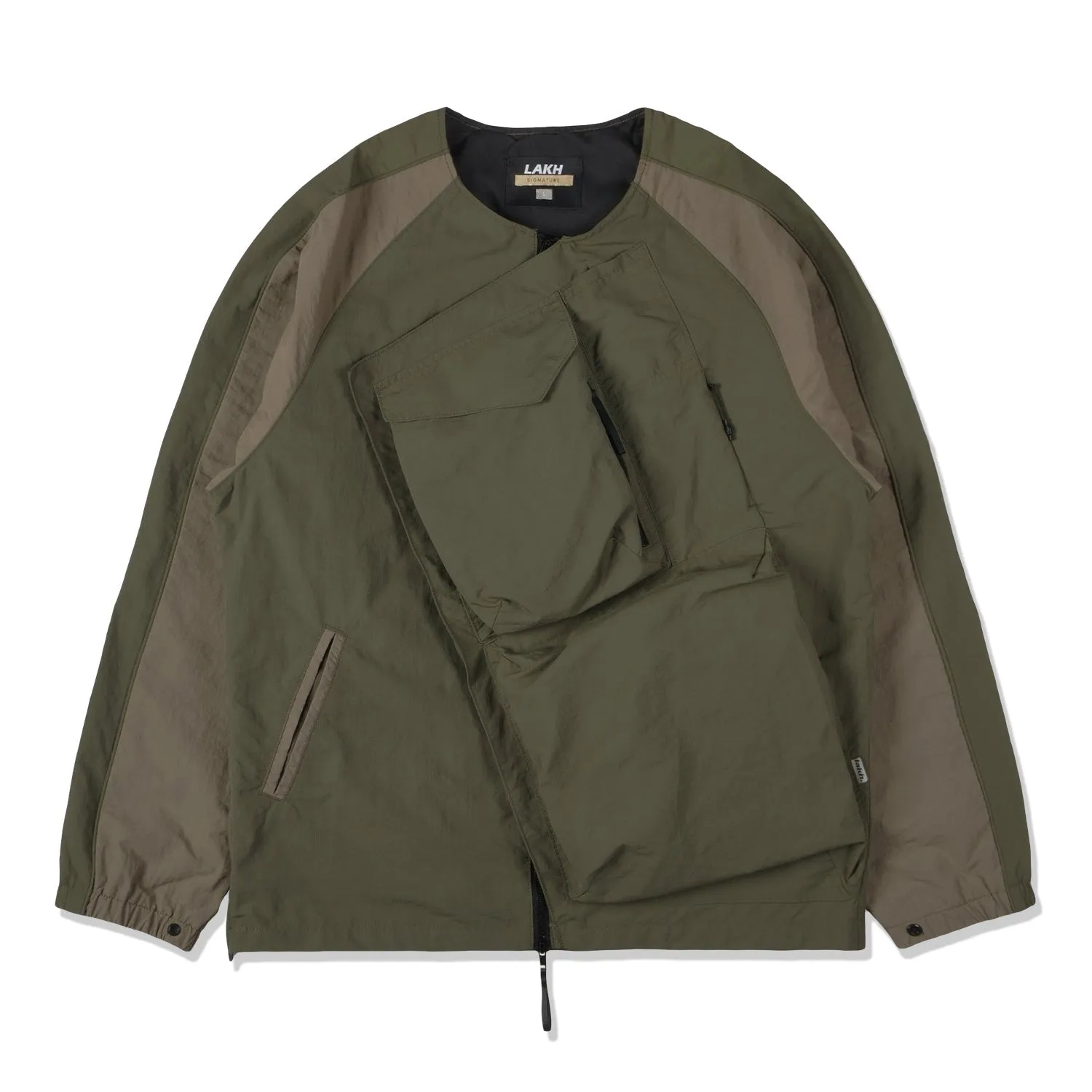 LAKH Men Slanted Pockets Functional Jacket Olive SPFJ-OLIV