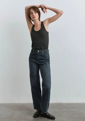 Leila Dark Shaded Mavi Premium Jean Pants