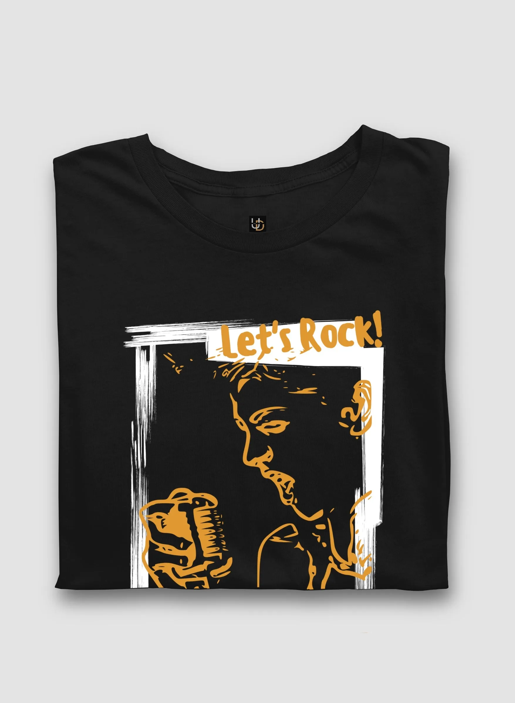 Let’s Rock Black Half Sleeve T-Shirt