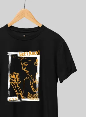 Let’s Rock Black Half Sleeve T-Shirt