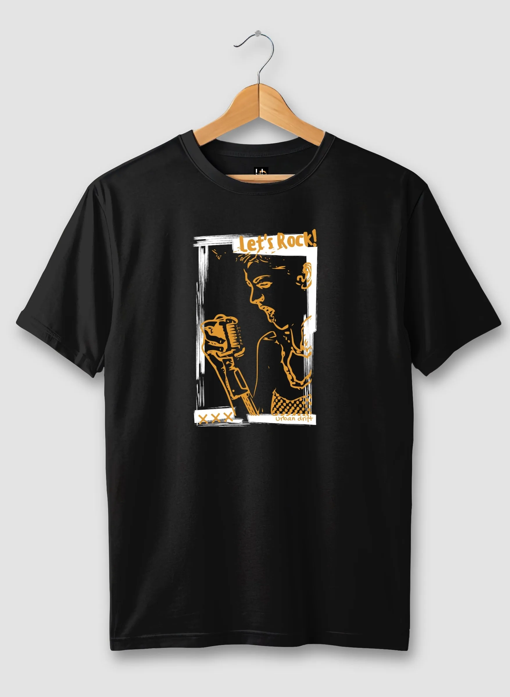 Let’s Rock Black Half Sleeve T-Shirt