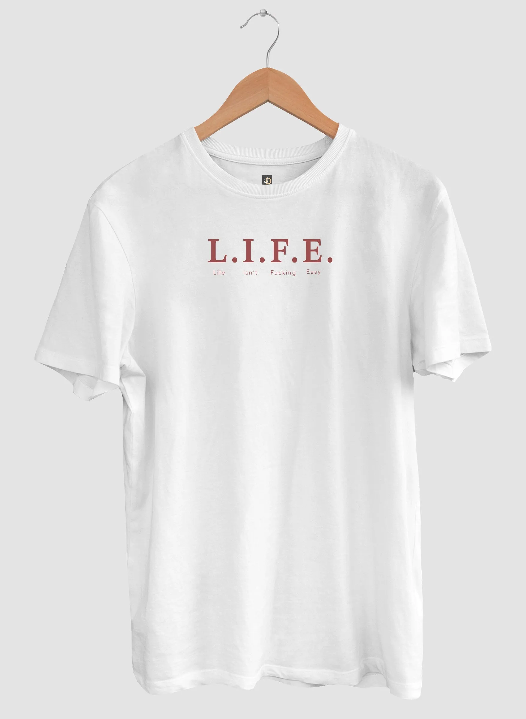 LIFE White Half Sleeve T-Shirt