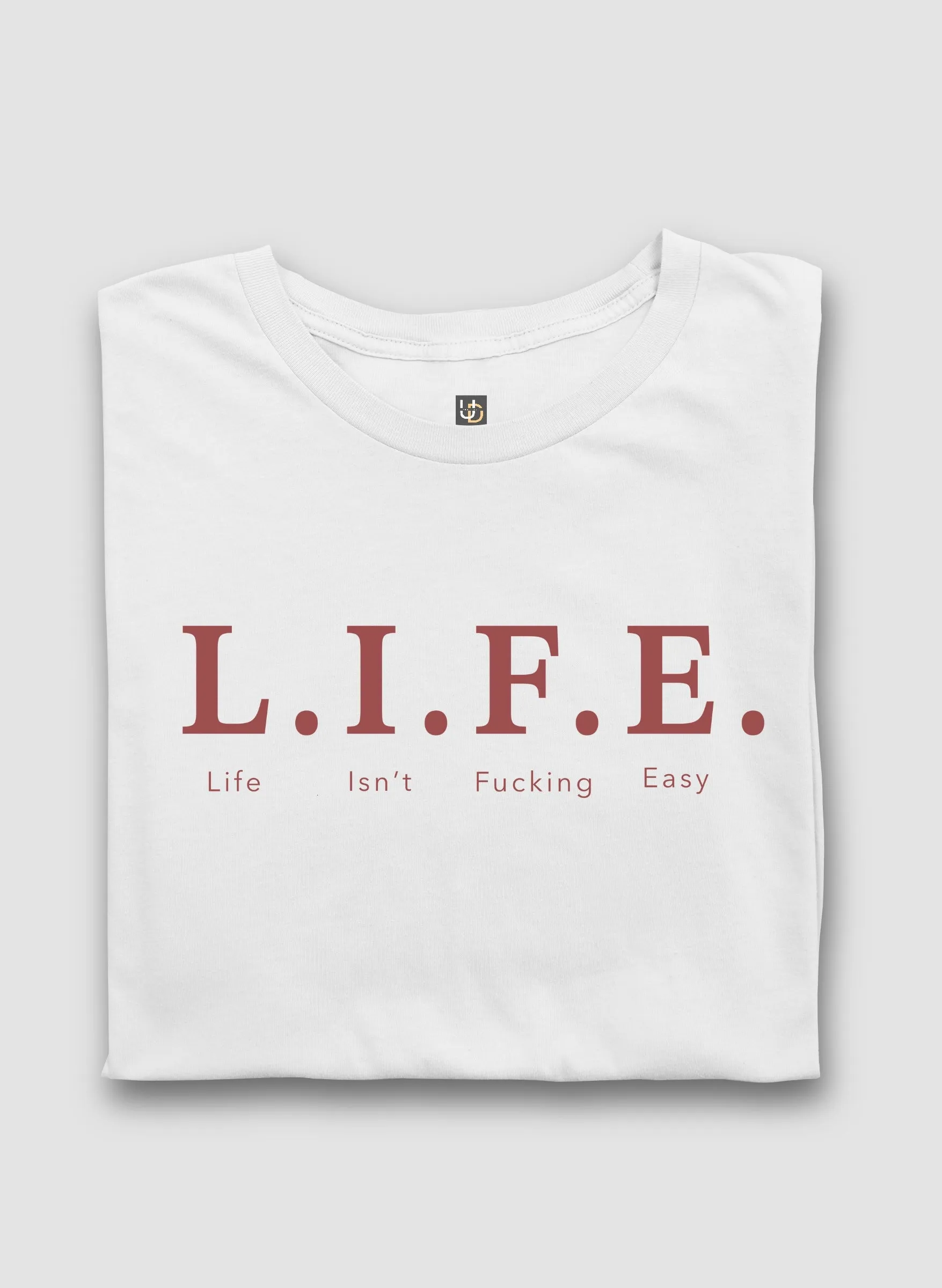 LIFE White Half Sleeve T-Shirt