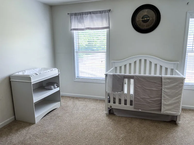 Light Gray and White Baby Crib Bedding Set All in One