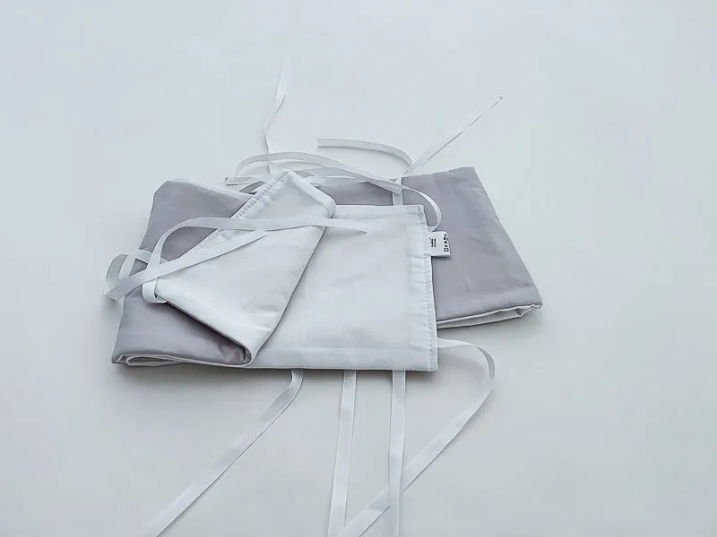 Light Gray and White Baby Crib Bedding Set All in One