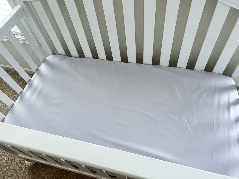 Light Gray and White Baby Crib Bedding Set All in One
