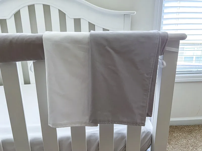 Light Gray and White Baby Crib Bedding Set All in One
