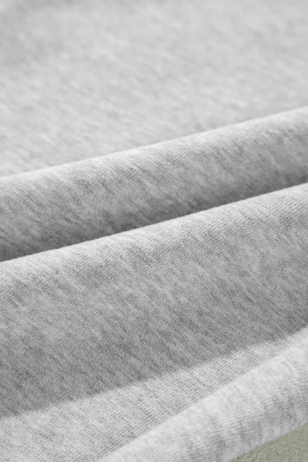 Light Grey Solid Color Fleece Lined Drawstring Waist Joggers