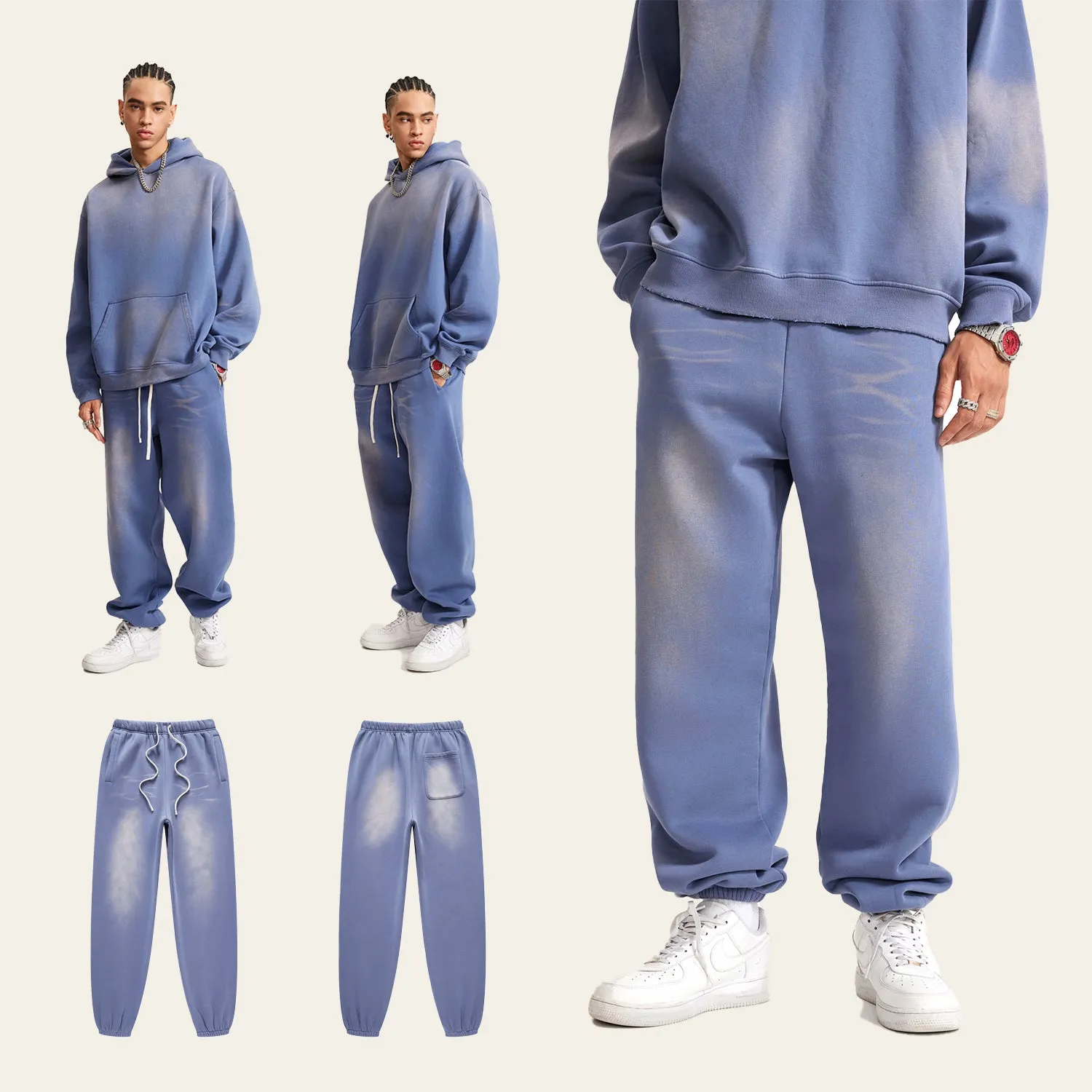 LIKI BRAND STONE WASHED FLEECE JOGGERS