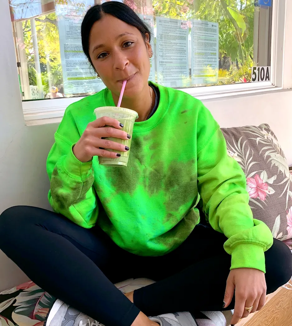 Lime Green Tie Dye Crewneck