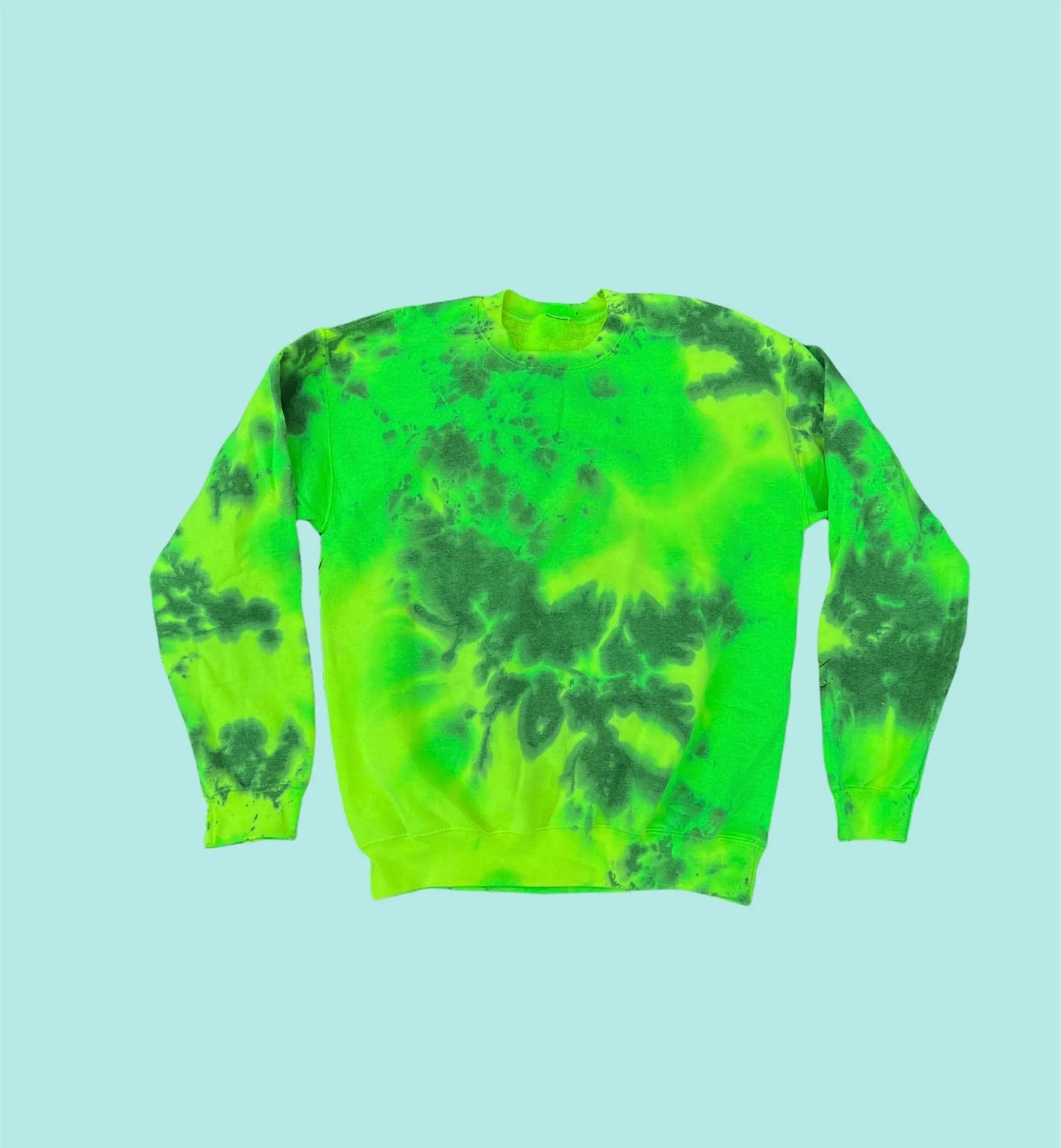 Lime Green Tie Dye Crewneck