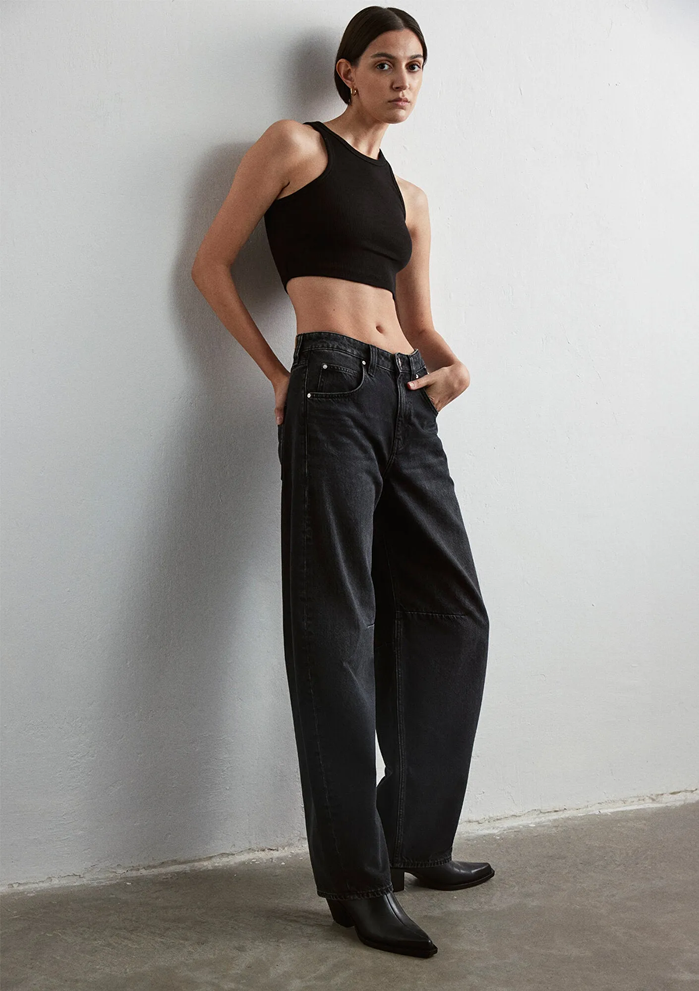 Lisa Buckled Smoke Denim Jean Pants