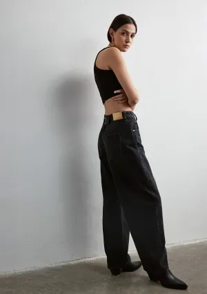 Lisa Buckled Smoke Denim Jean Pants