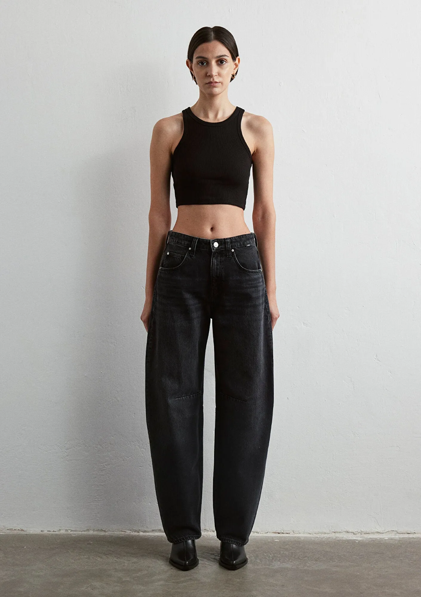 Lisa Buckled Smoke Denim Jean Pants