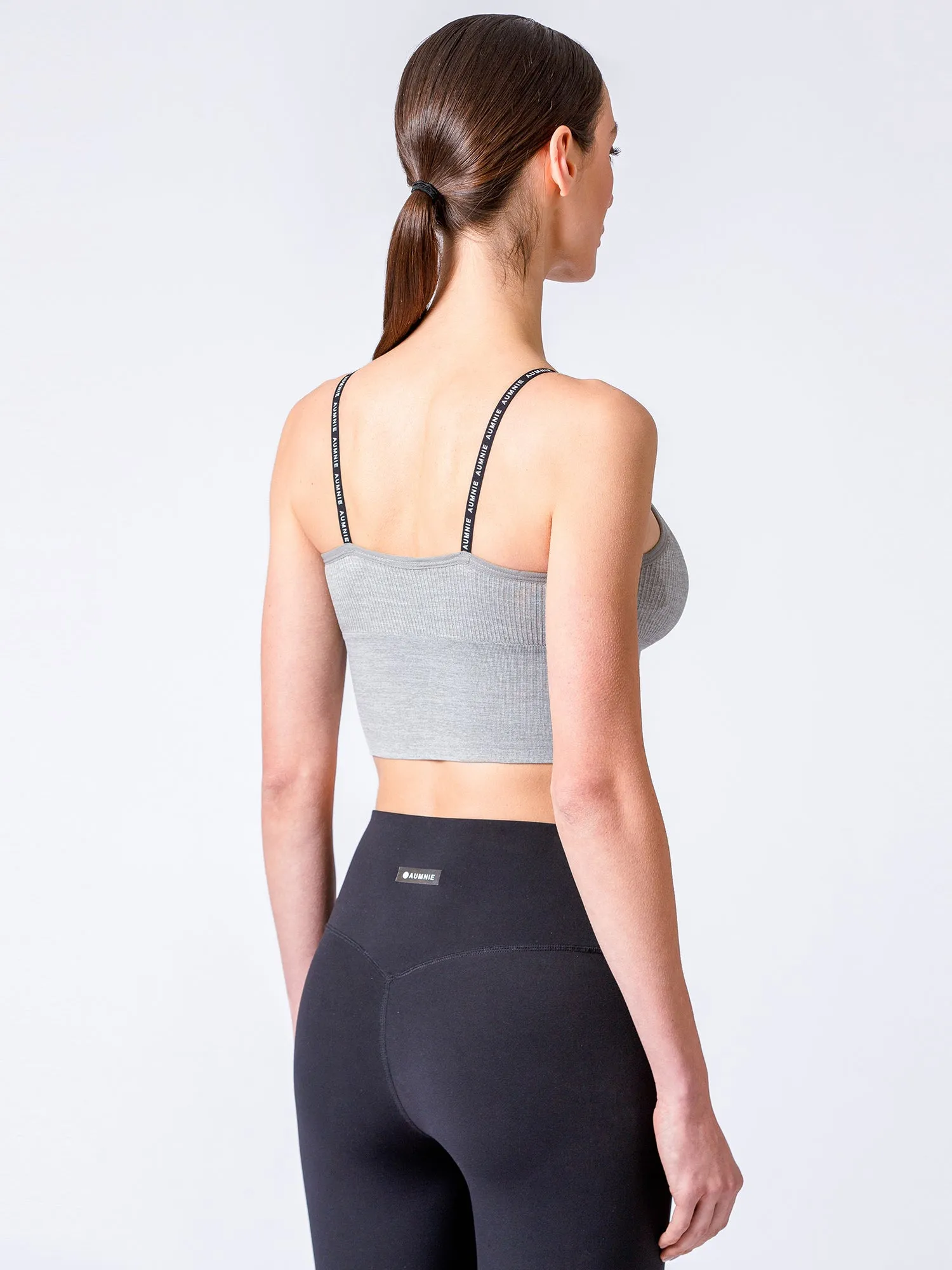 LOGO RIBBED TANK, LIGHT GREY