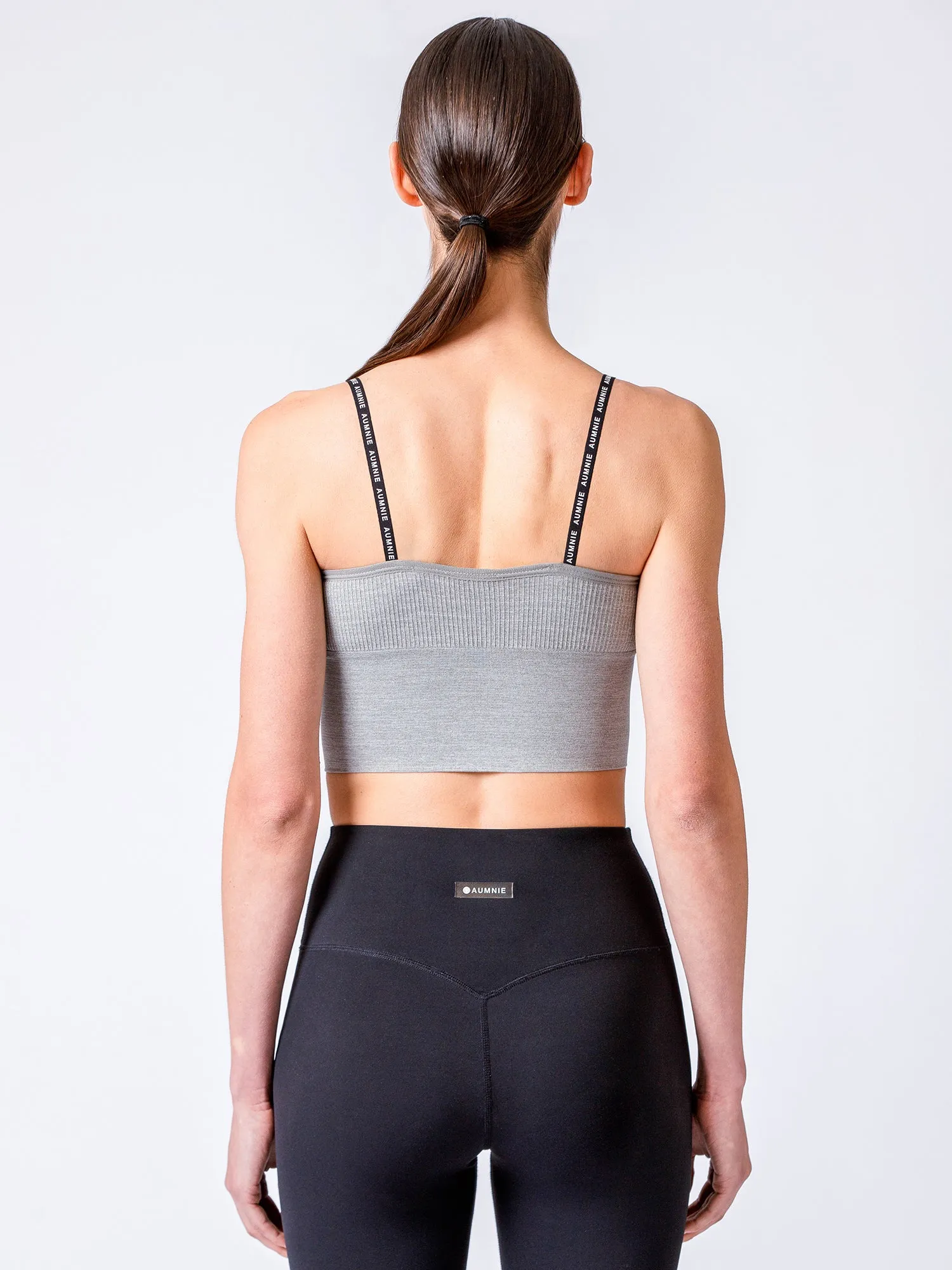 LOGO RIBBED TANK, LIGHT GREY