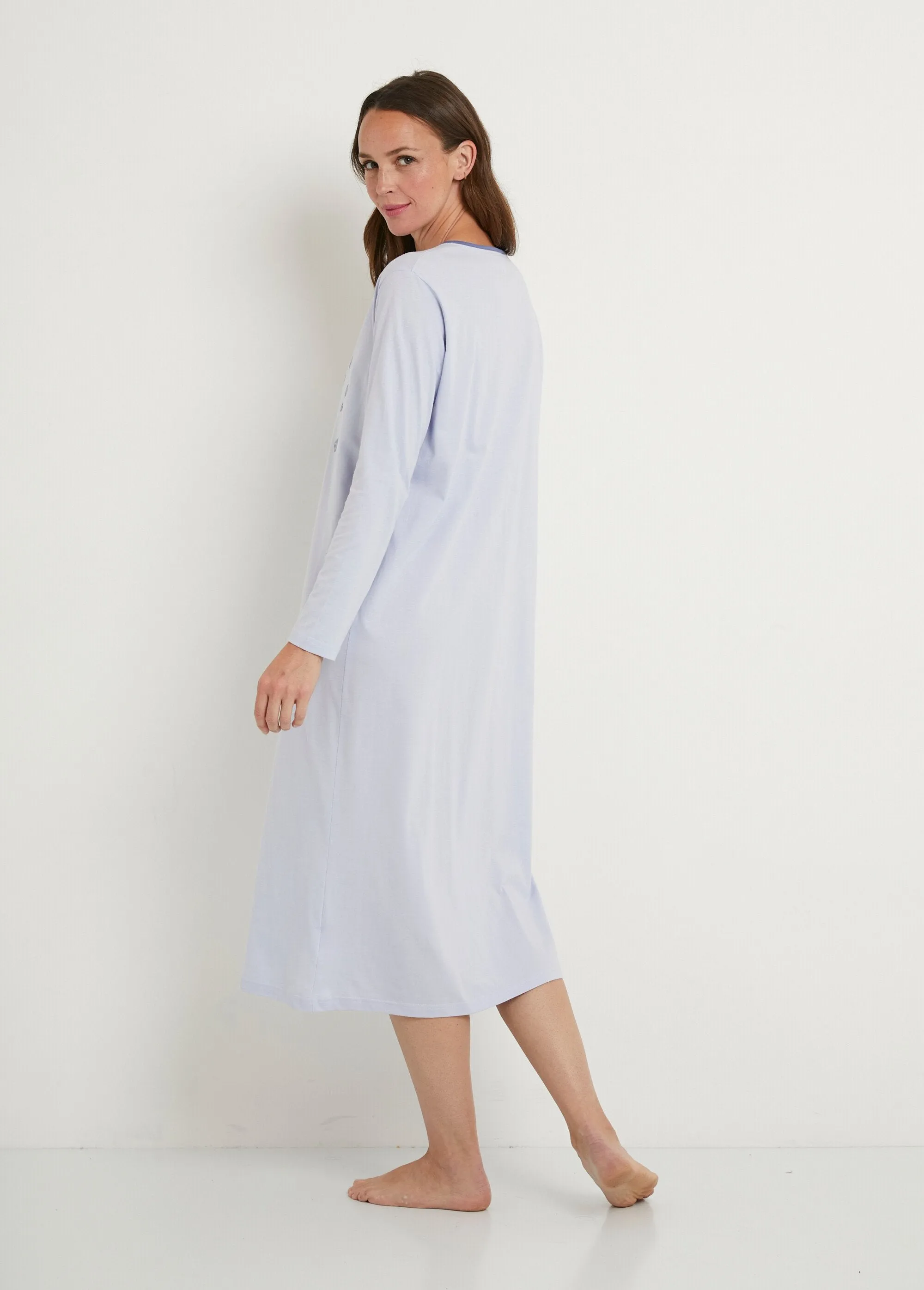 Long-sleeved cotton nightdress - set of 2