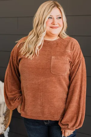 Long Time Coming Knit Top- Rust