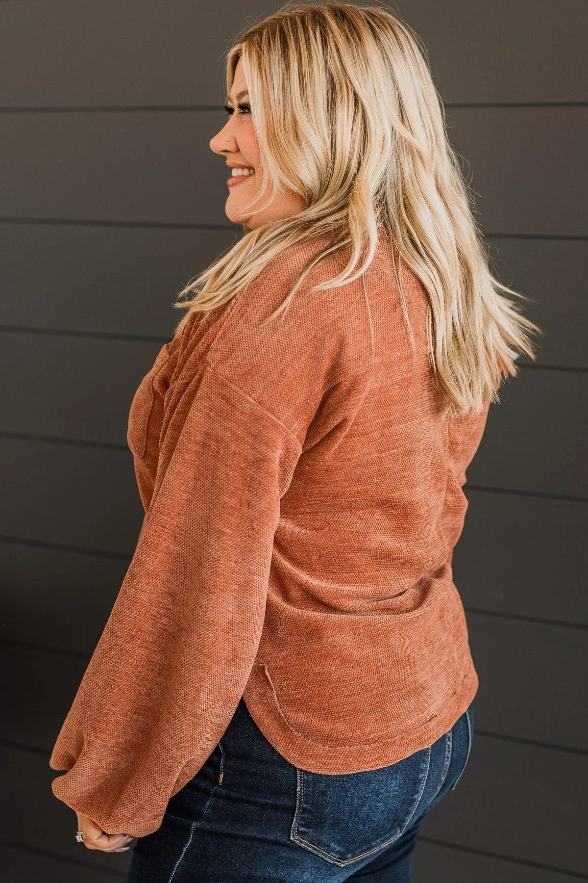 Long Time Coming Knit Top- Rust