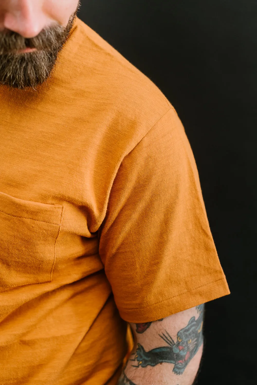Lot 4601P - Slubby Cotton Pocket T-Shirt - Dark Orange