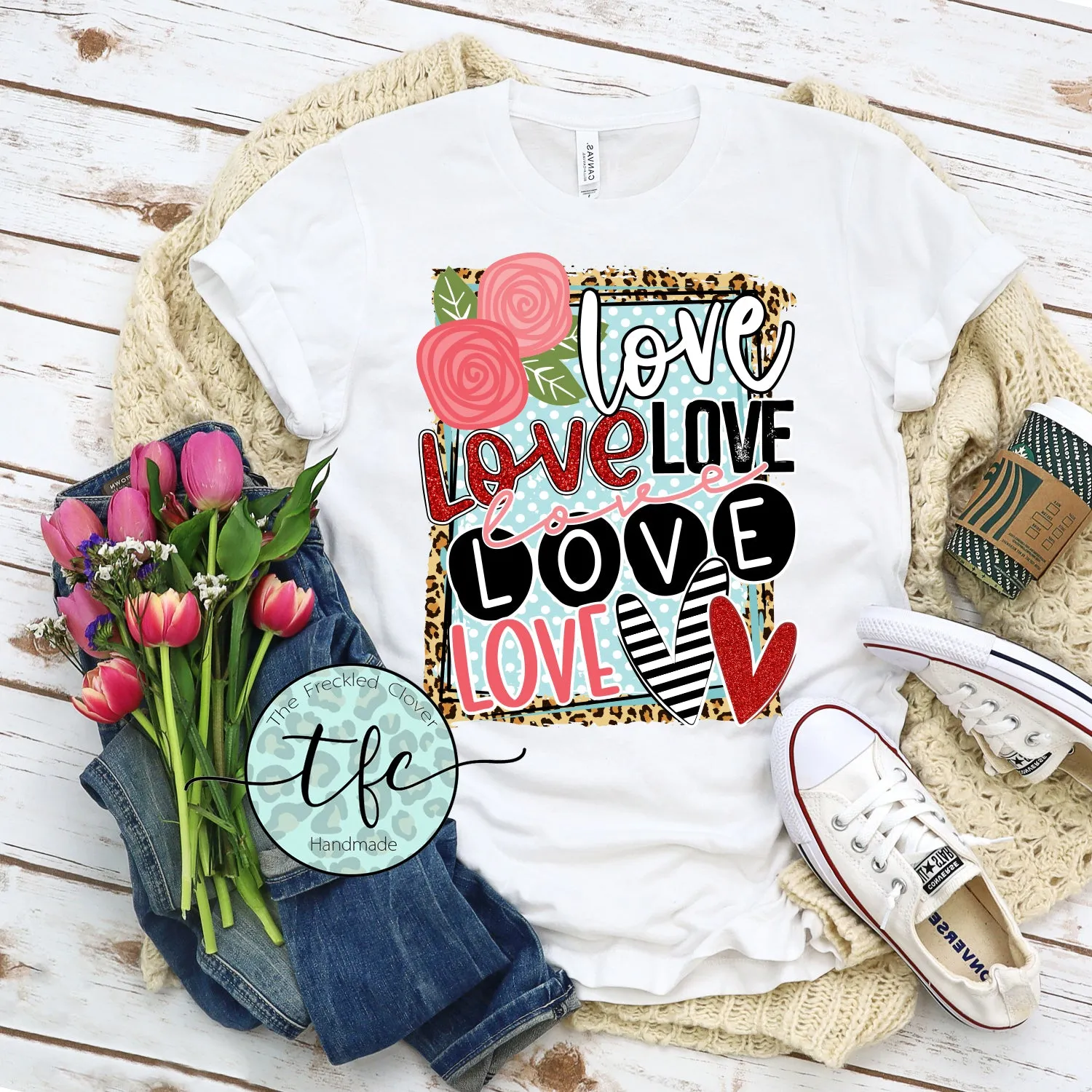 {Love Love Love Love} screen print tee