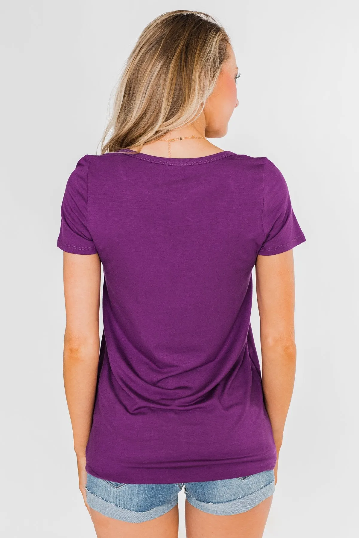 Meet Me Here Short Sleeve Top- Purple