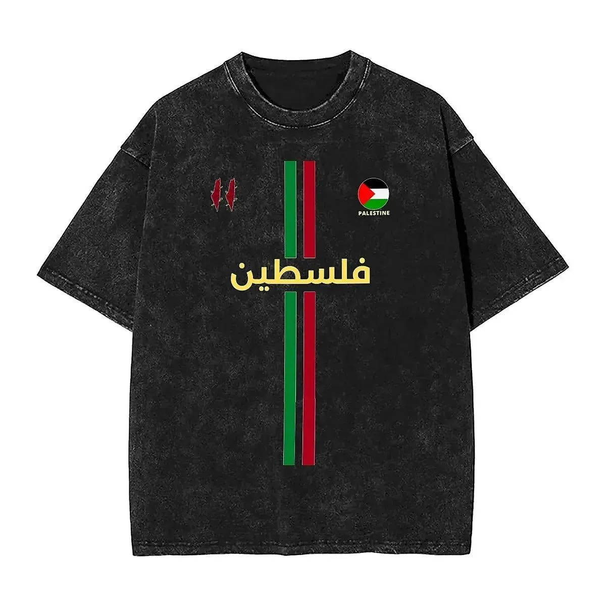 Men Women's T Shirt Palestines Flag Washed T-Shirts Popular Palestinians Map Summer Tees Streetwear Pattern Clothes Plus Size