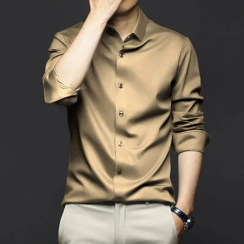 Men's Long Sleeve Non-Iron Wrinkle-Resistant Shirt