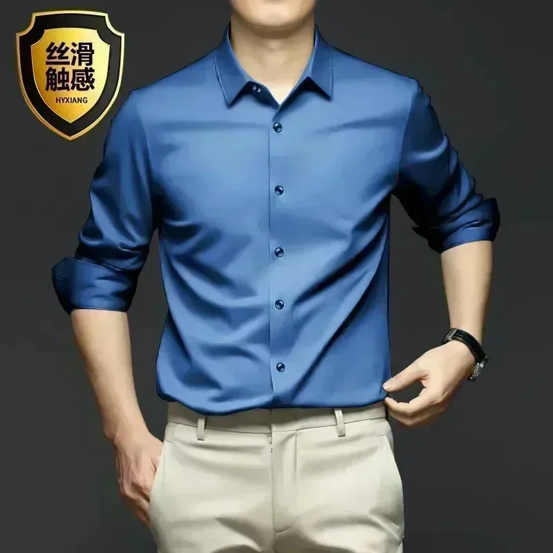 Men's Long Sleeve Non-Iron Wrinkle-Resistant Shirt