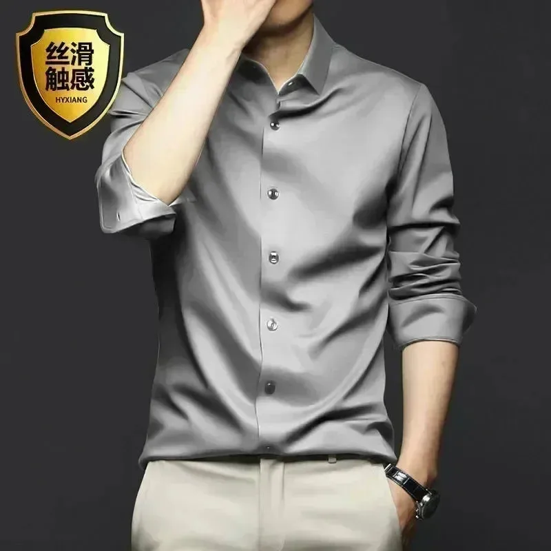 Men's Long Sleeve Non-Iron Wrinkle-Resistant Shirt