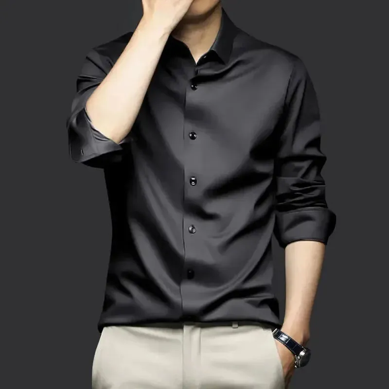Men's Long Sleeve Non-Iron Wrinkle-Resistant Shirt