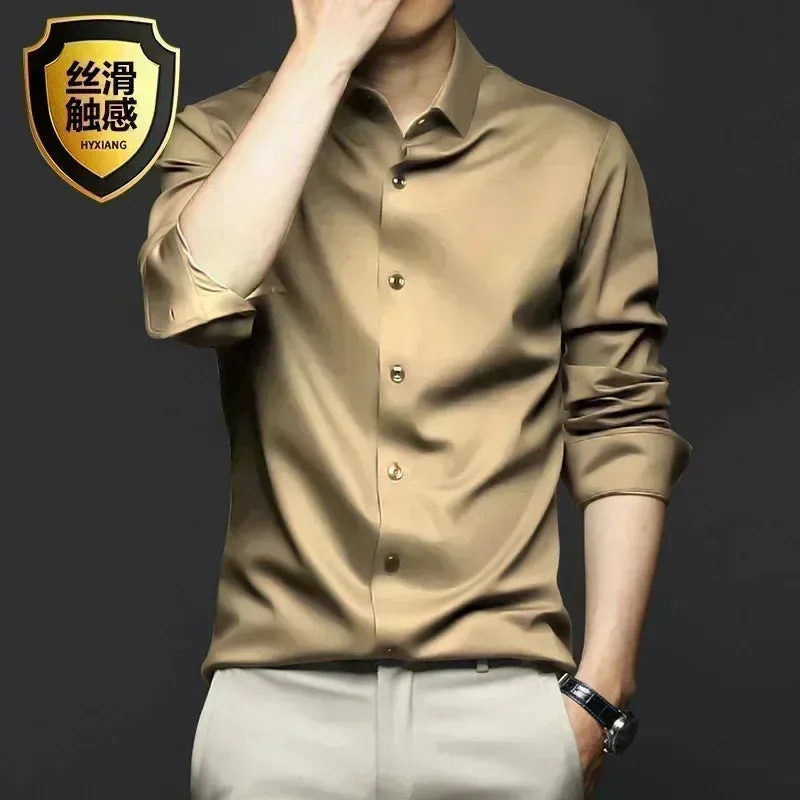 Men's Long Sleeve Non-Iron Wrinkle-Resistant Shirt