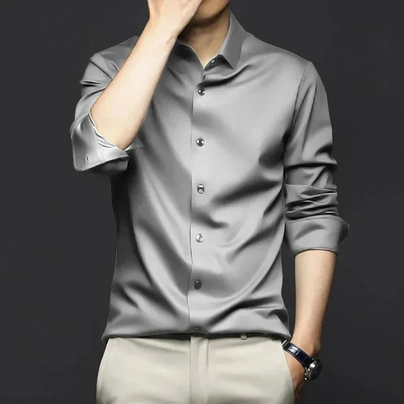 Men's Long Sleeve Non-Iron Wrinkle-Resistant Shirt