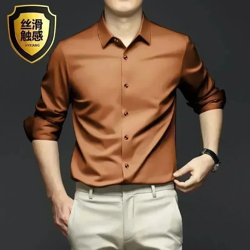 Men's Long Sleeve Non-Iron Wrinkle-Resistant Shirt