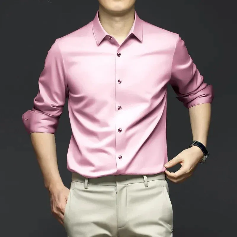 Men's Long Sleeve Non-Iron Wrinkle-Resistant Shirt