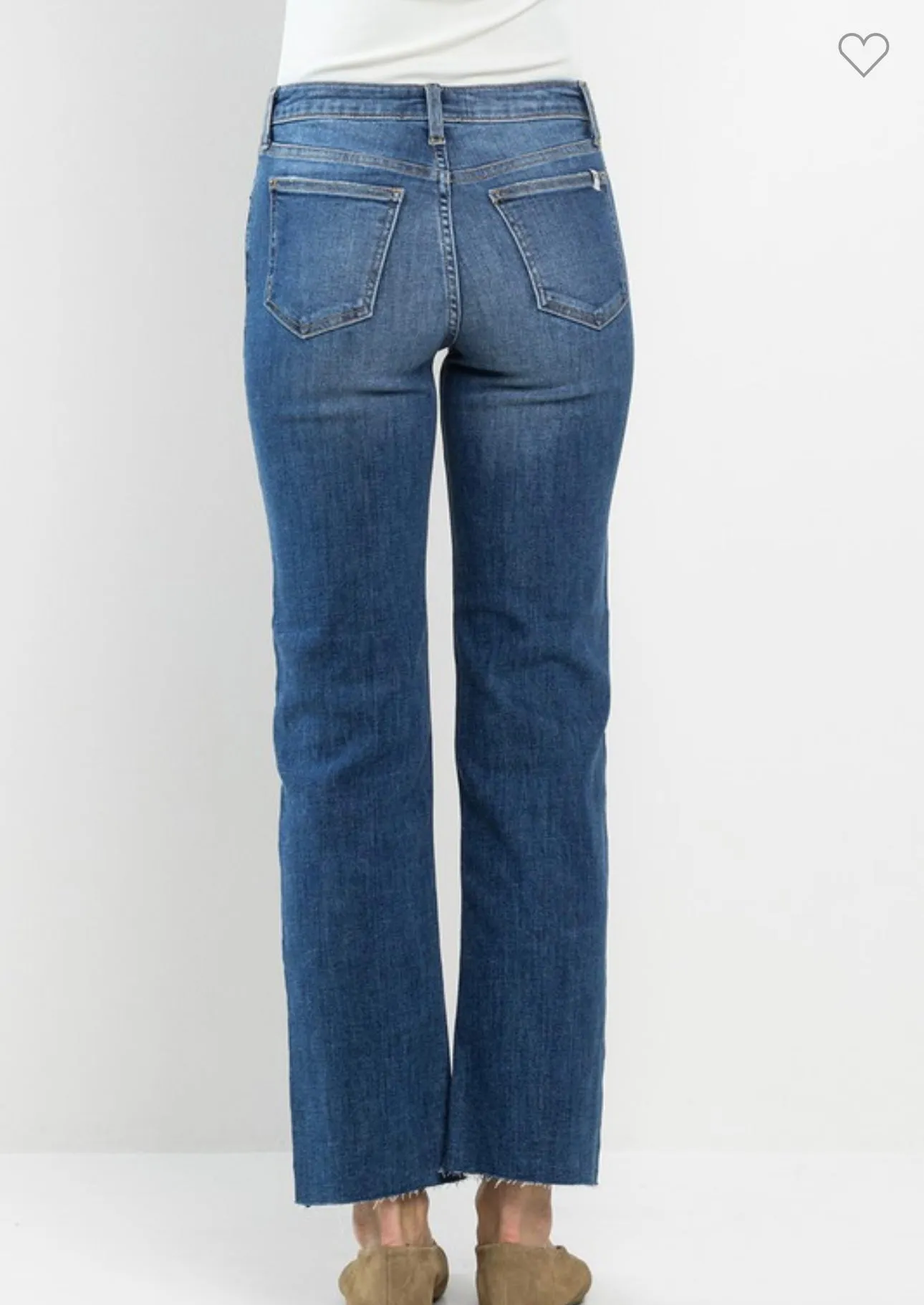 Mid Rise Straight Jeans