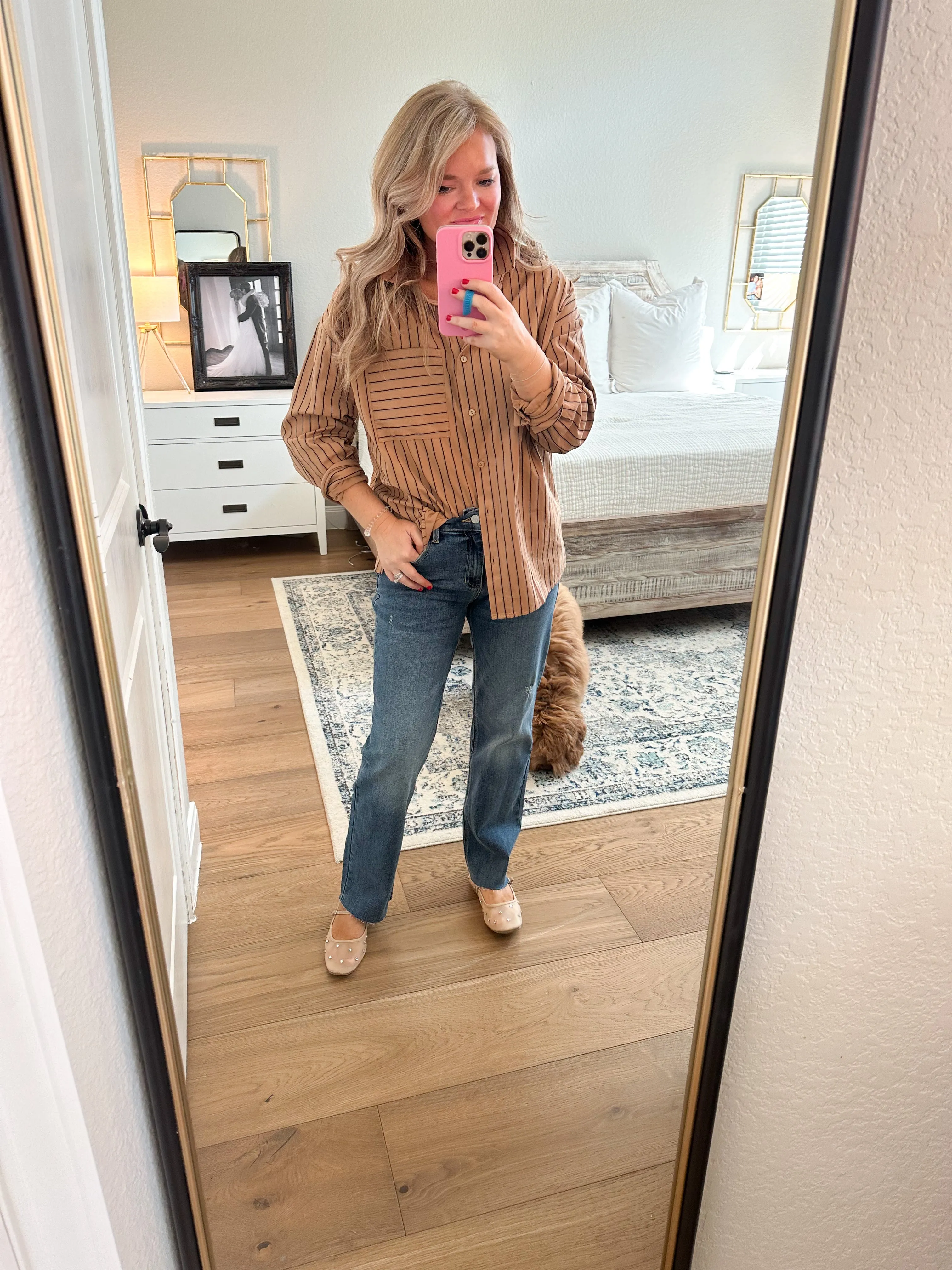 Mid Rise Straight Jeans