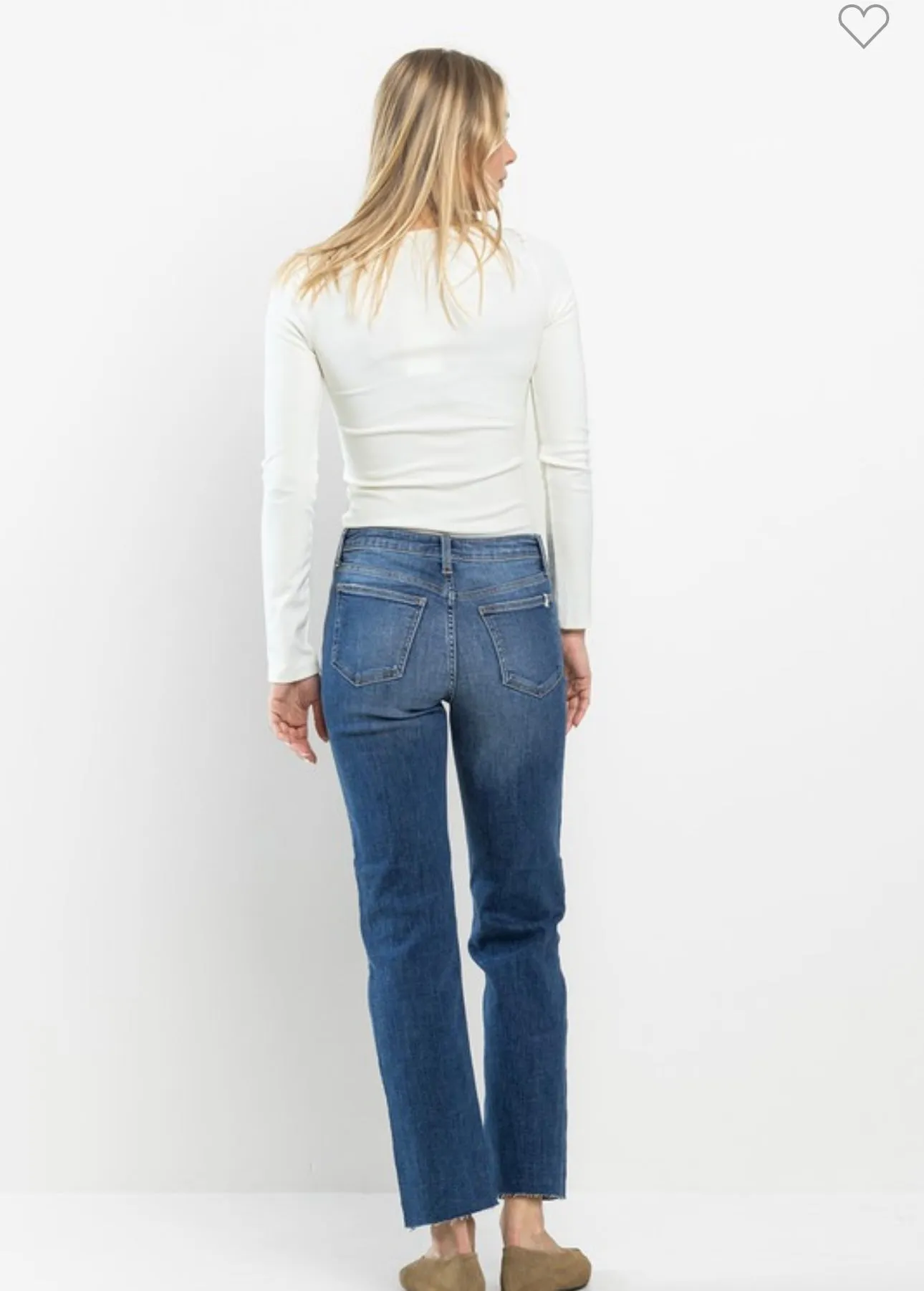 Mid Rise Straight Jeans