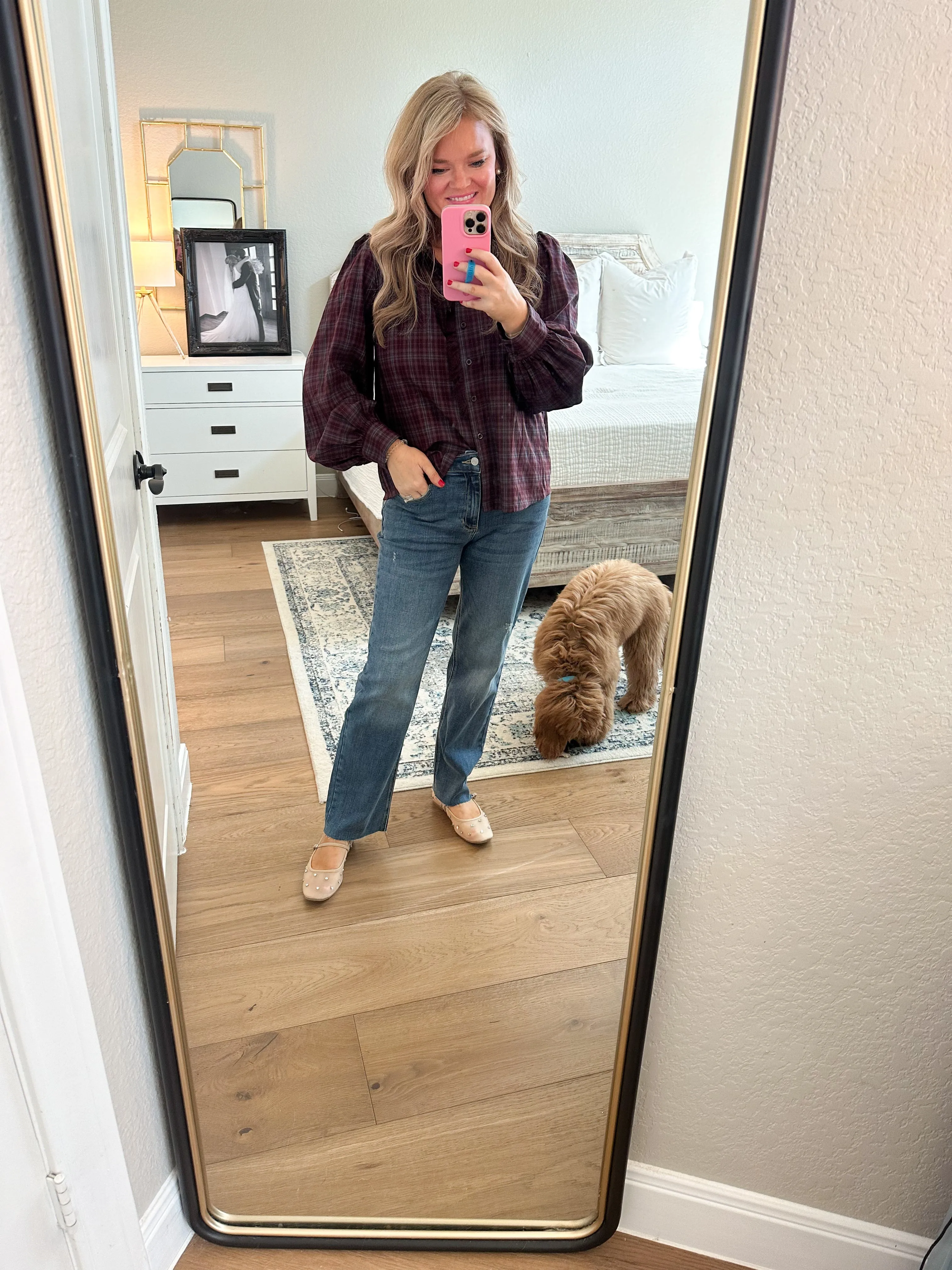 Mid Rise Straight Jeans