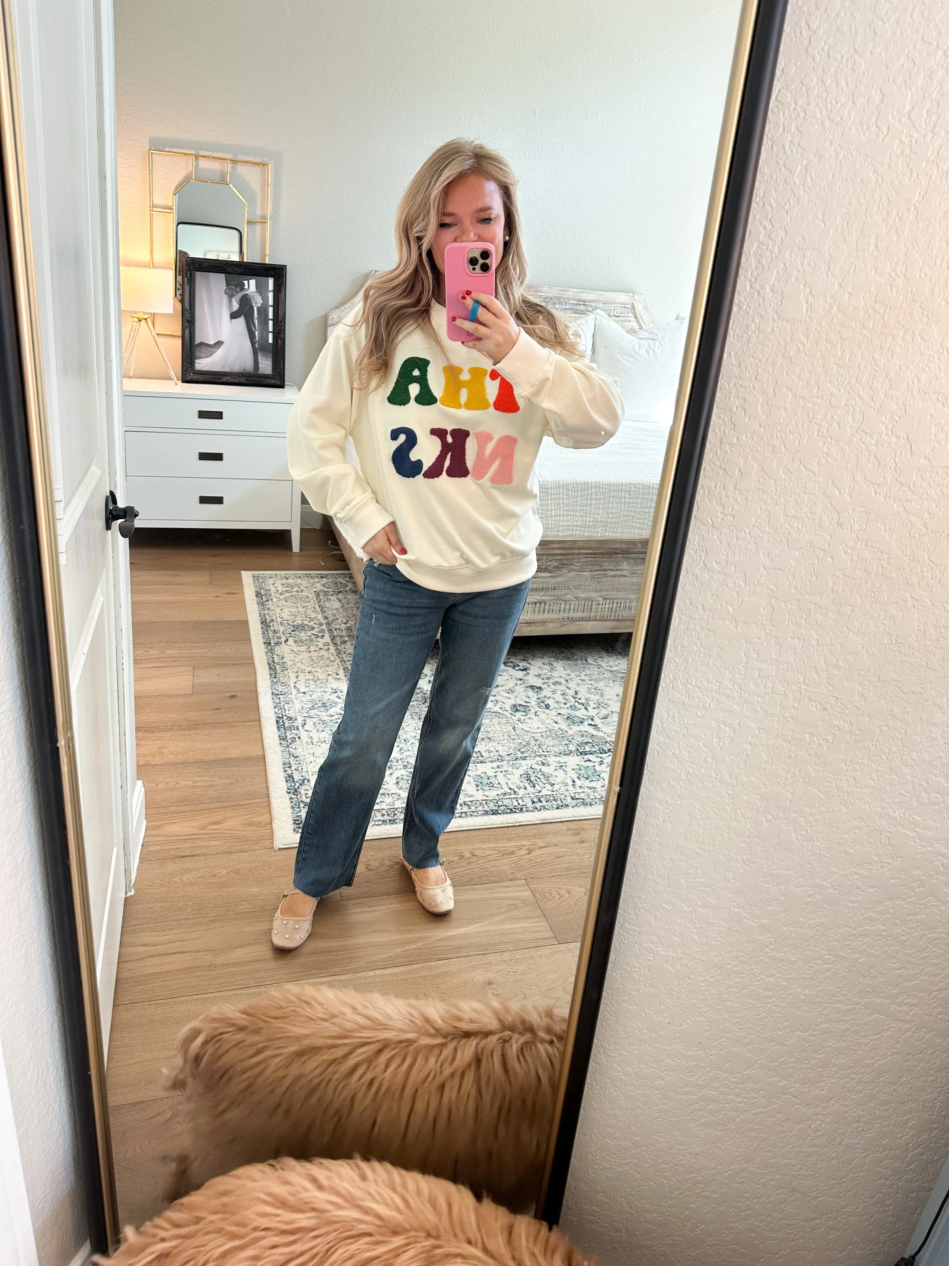 Mid Rise Straight Jeans