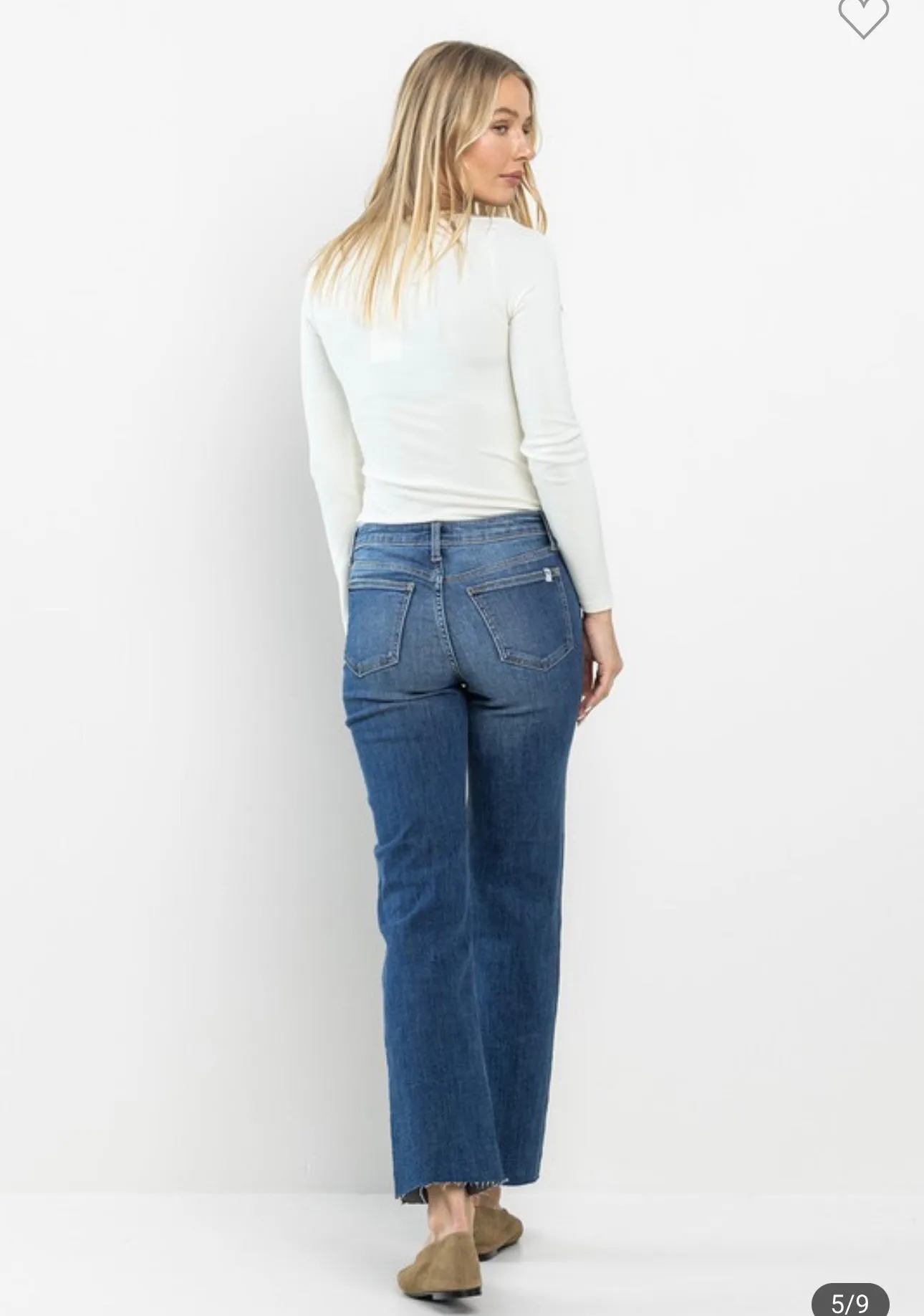 Mid Rise Straight Jeans