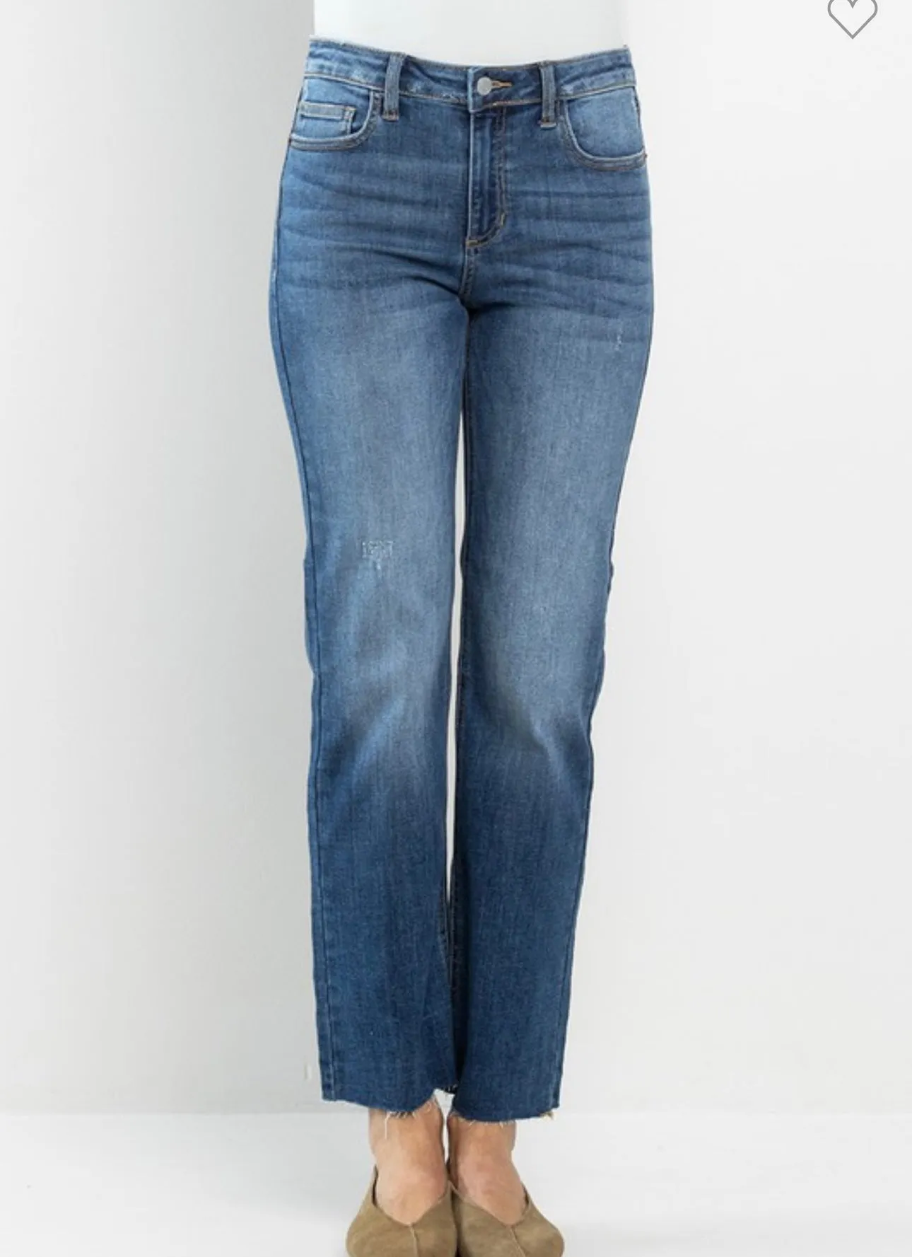 Mid Rise Straight Jeans