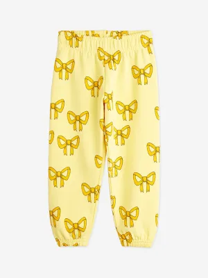 Mini Rodini Girls Bow Joggers in Yellow