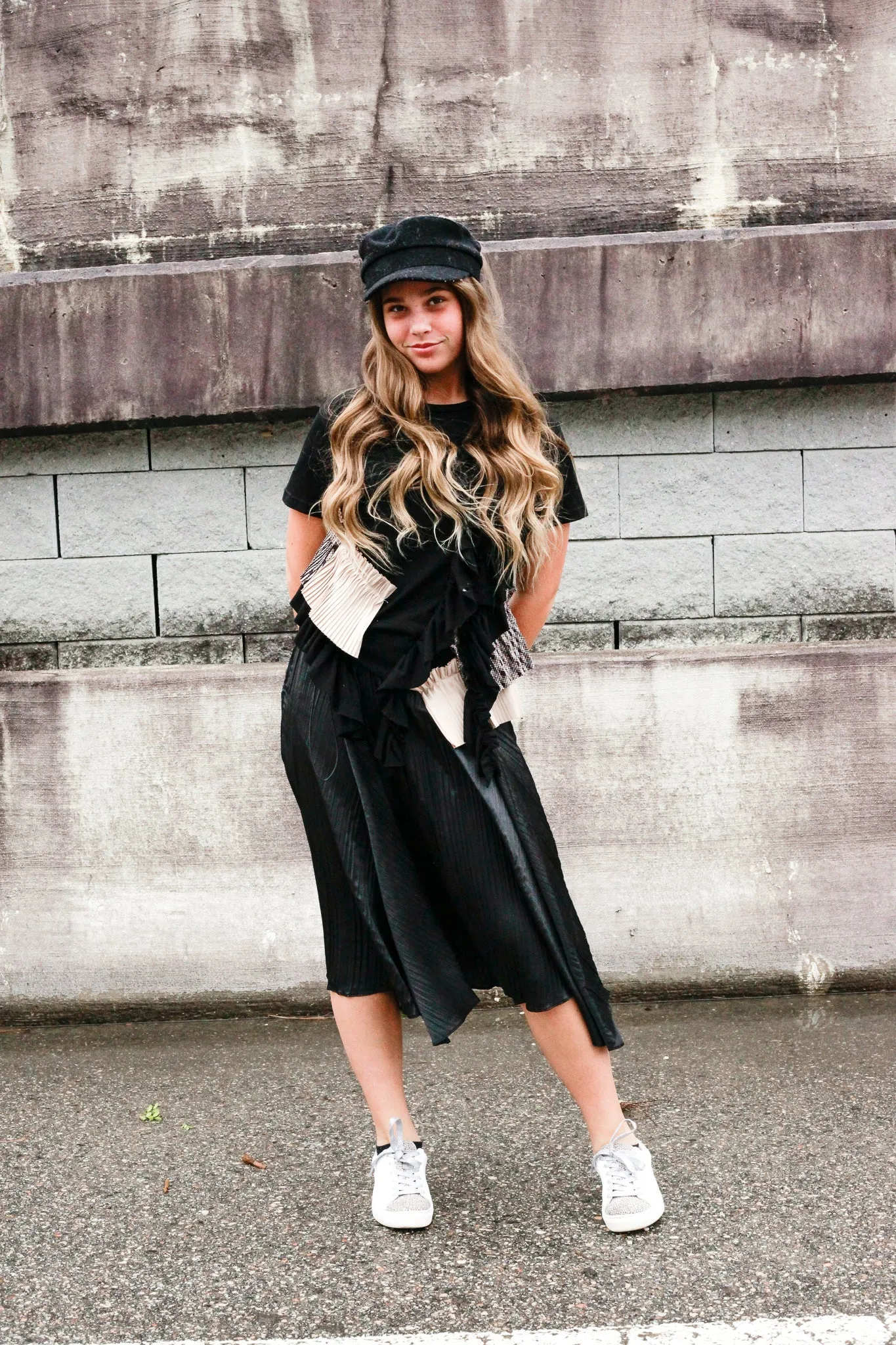 Miss Match Ruffle Tee Top