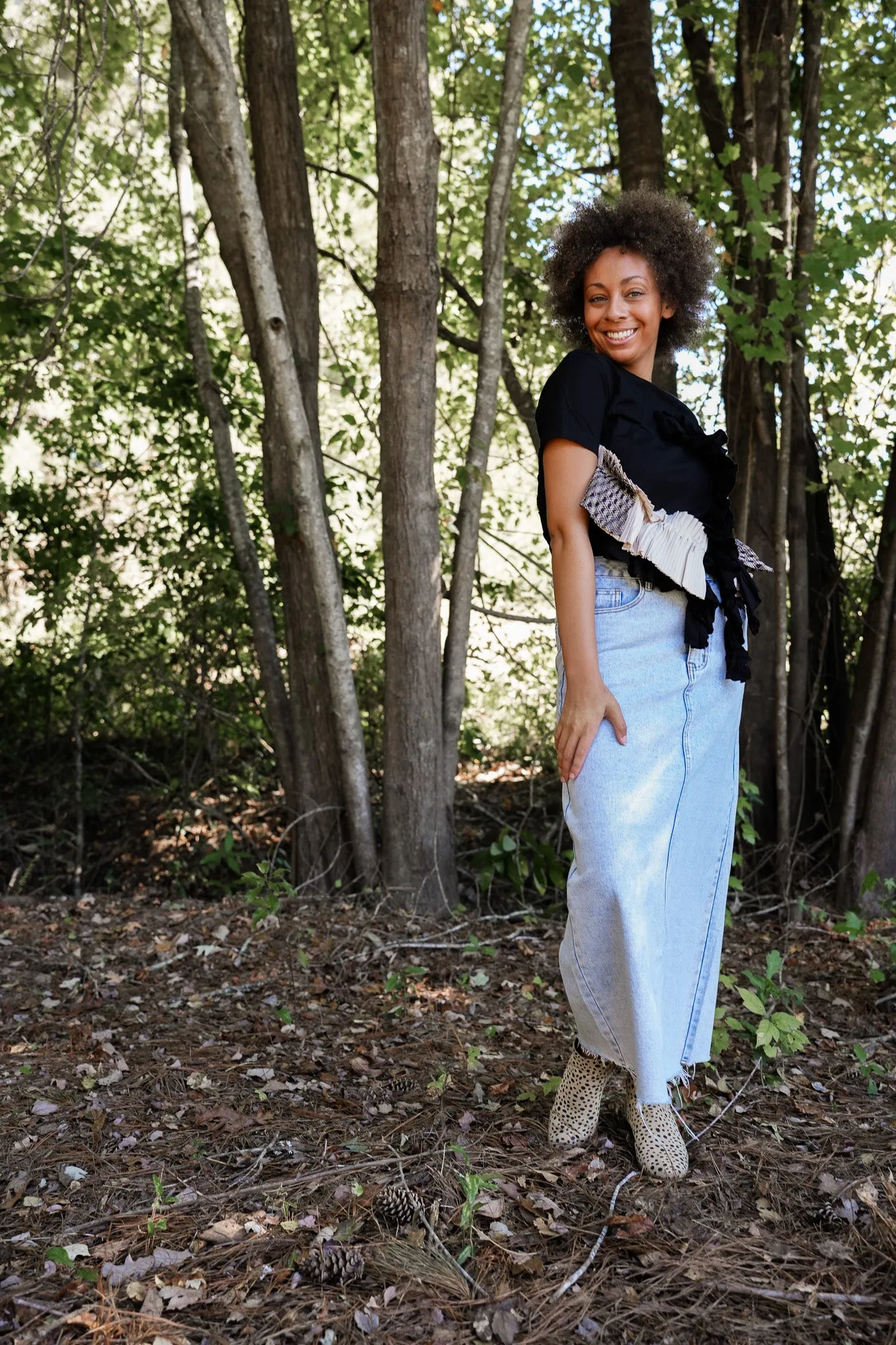 Miss Match Ruffle Tee Top