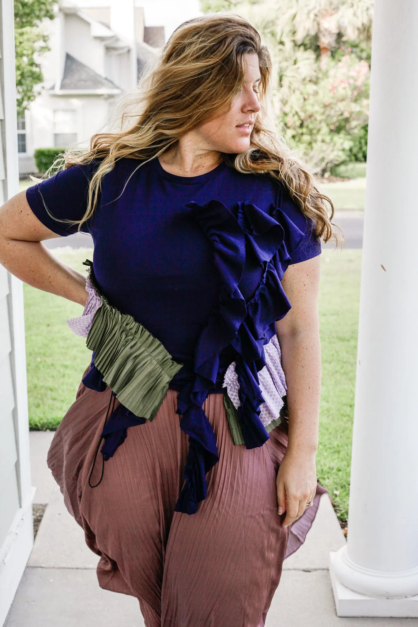 Miss Match Ruffle Tee Top