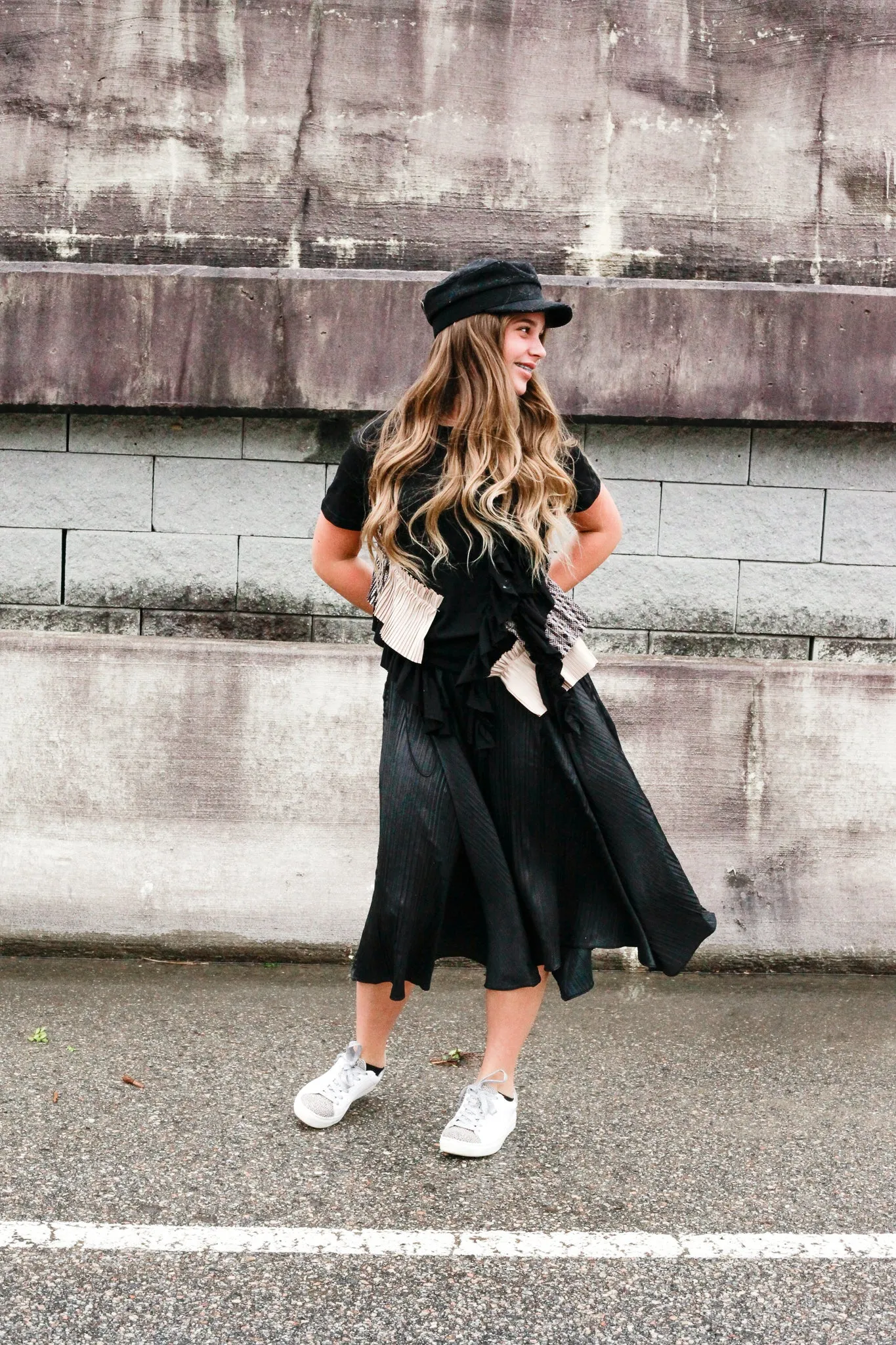 Miss Match Ruffle Tee Top