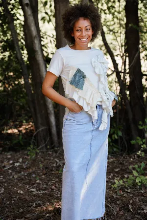 Miss Match Ruffle Tee Top